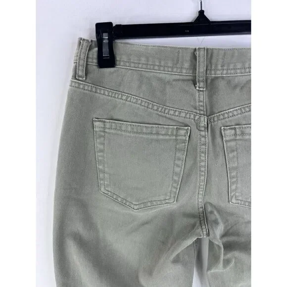 We The Free Jeans Womens 25 Green Denim Mid Rise Pockets Raw Hem Fringes - Picture 12 of 16